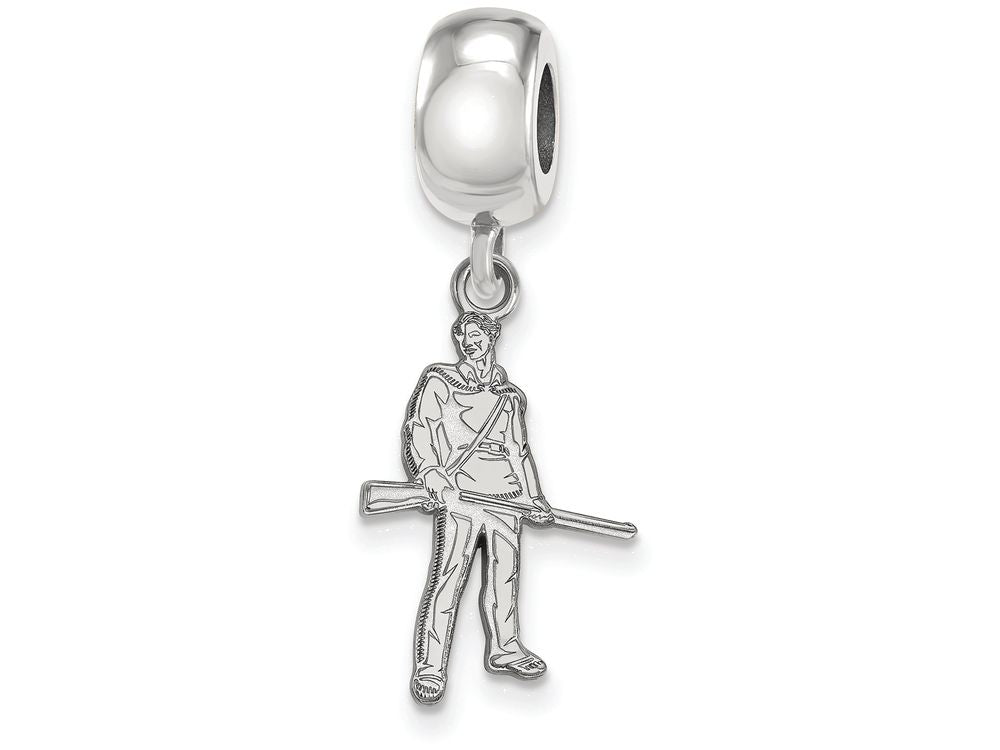 LogoArt Sterling Silver West Virginia University Bead Charm Charm Small Dangle Bead Charm