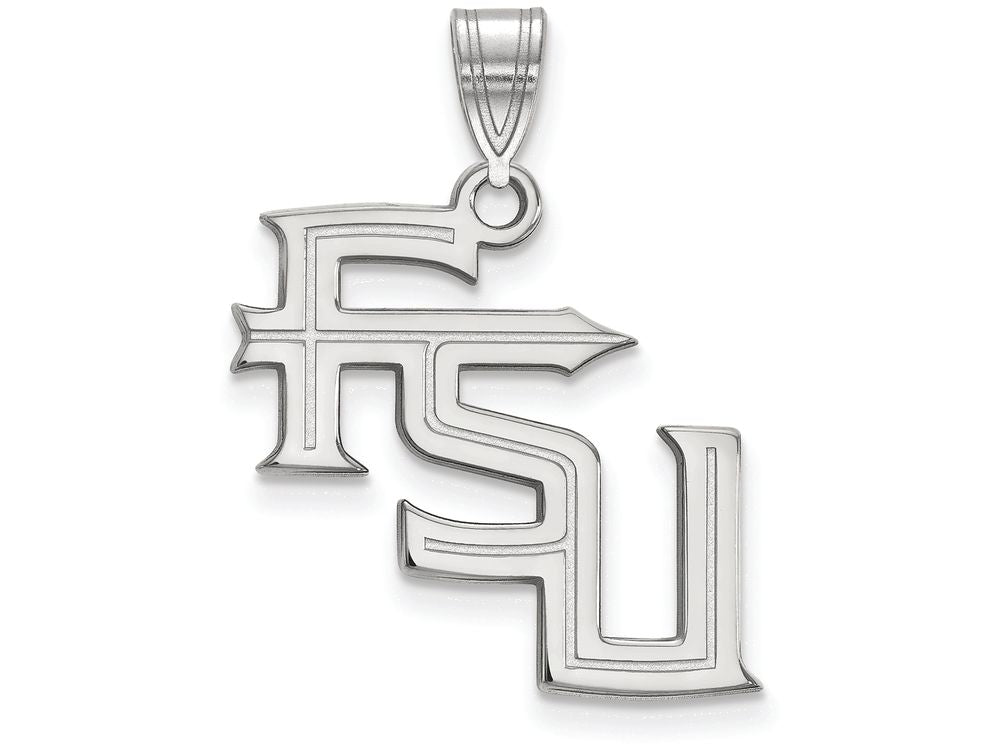 LogoArt Sterling Silver Florida State University Large Pendant Necklace