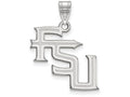 LogoArt Sterling Silver Florida State University Large Pendant Necklace