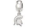 LogoArt Sterling Silver Michigan State University Bead Charm Charm Xs Dangle Bead Charm