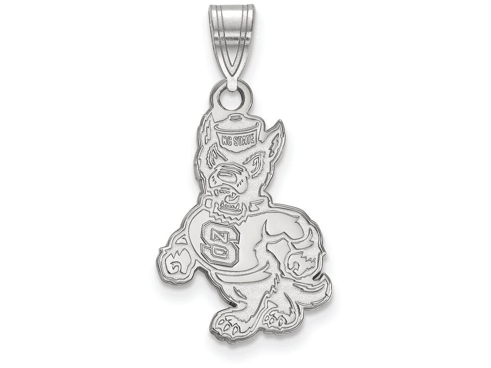 LogoArt Sterling Silver North Carolina State University Large Pendant Necklace