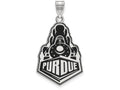 LogoArt Sterling Silver Purdue XL Enamel Pendant Necklace