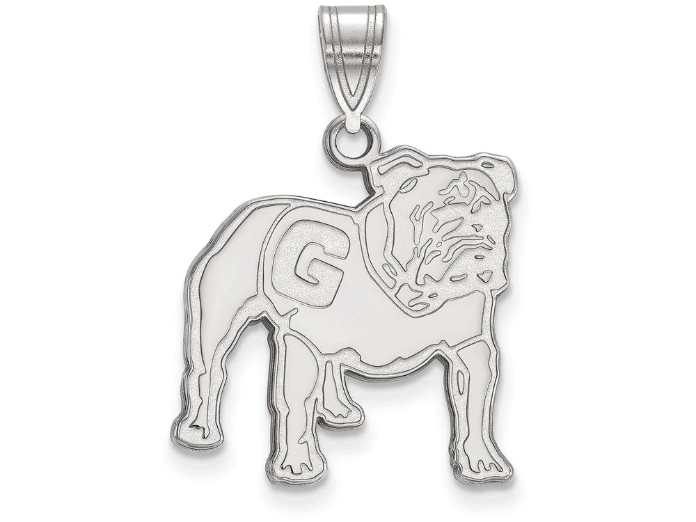 LogoArt Sterling Silver University Of Georgia Large Pendant Necklace