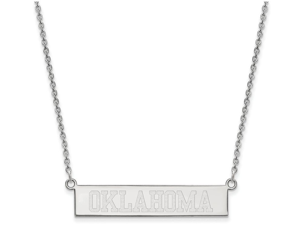 Logoart 925 Sterling Silver The University Of Oklahoma Small Bar Necklace