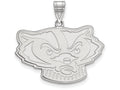LogoArt Sterling Silver University Of Wisconsin Large Pendant Necklace