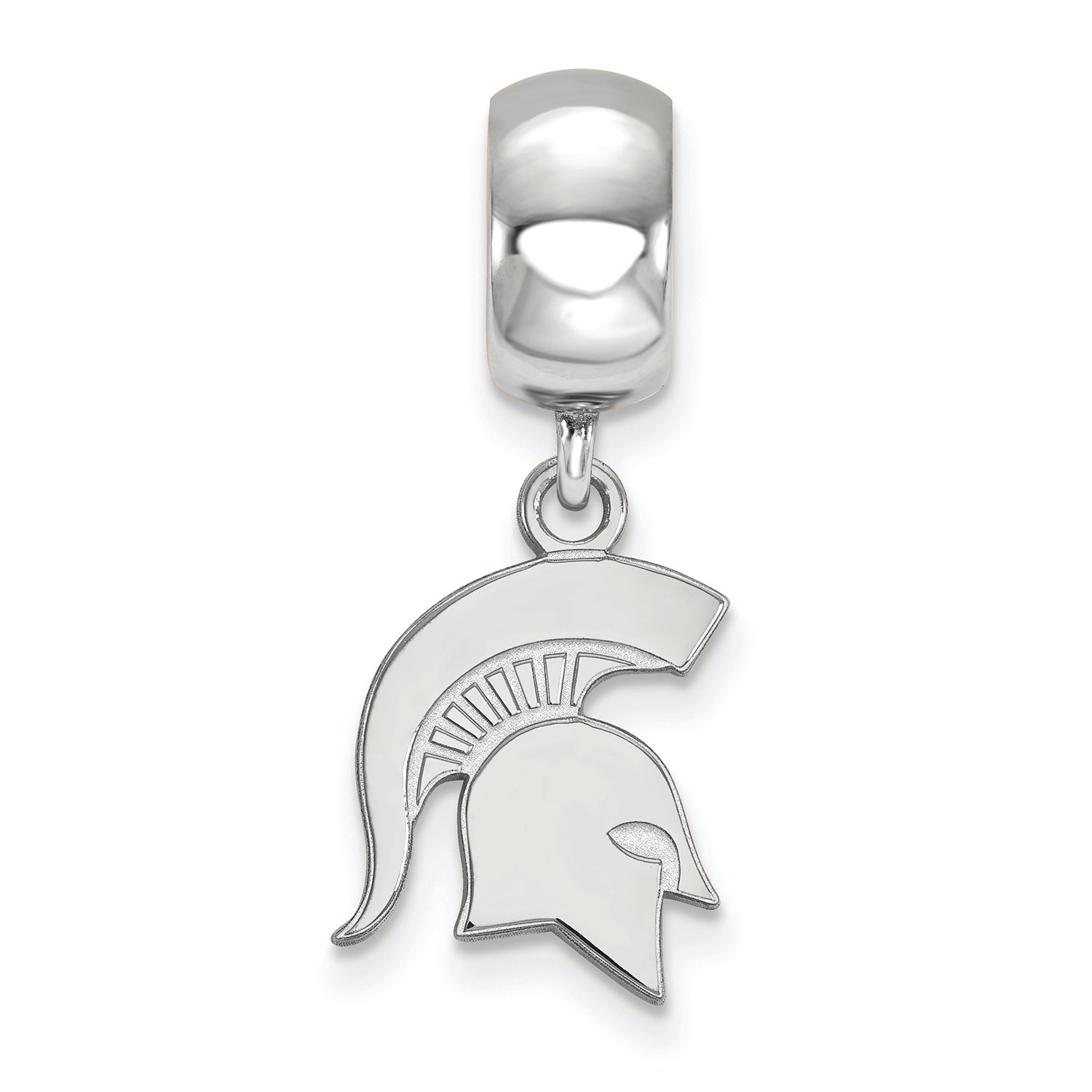 LogoArt Sterling Silver Michigan State University Bead Charm Charm Small Dangle Bead Charm