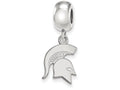 LogoArt Sterling Silver Michigan State University Bead Charm Charm Small Dangle Bead Charm