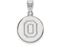 LogoArt Sterling Silver Ohio State University Medium Disc Pendant Necklace