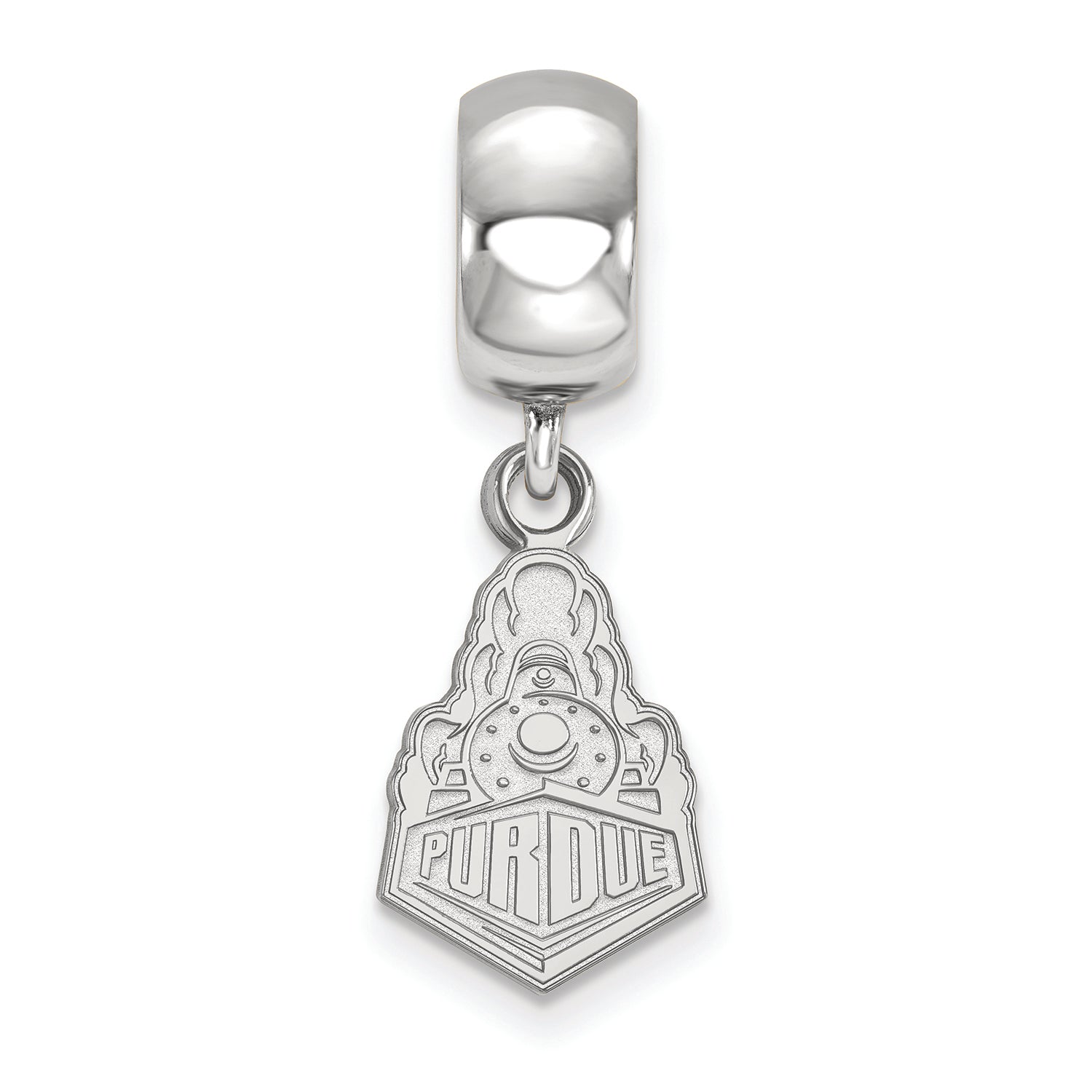LogoArt Sterling Silver Purdue Bead Charm Charm Small Dangle Bead Charm