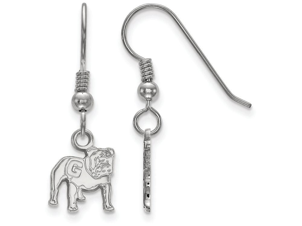 LogoArt Sterling Silver University Of Georgia Xs Dangle Earrings Wire
