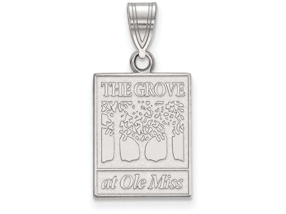 LogoArt Sterling Silver University Of Mississippi Medium Pendant Necklace