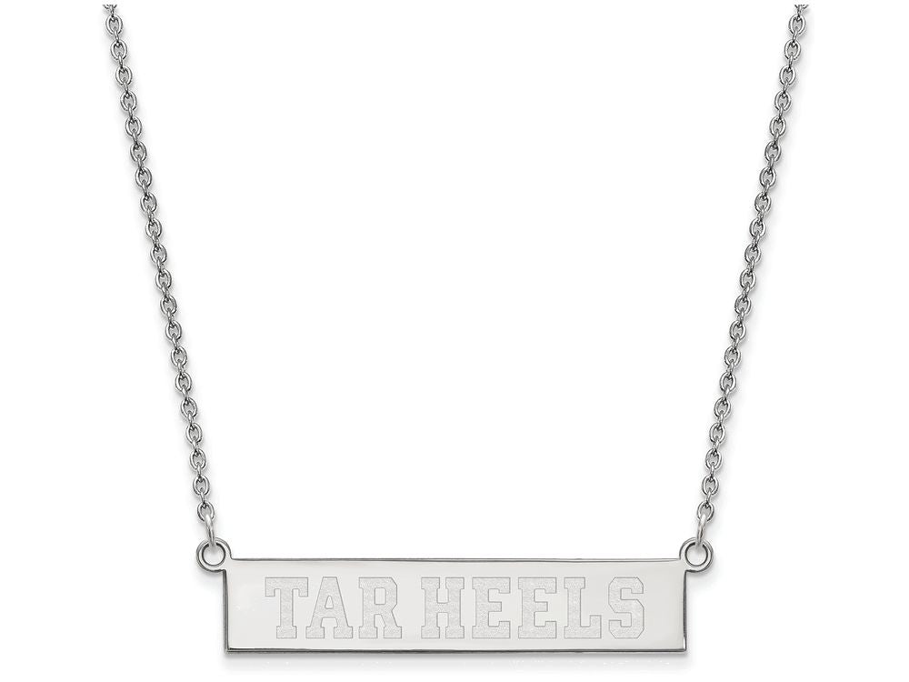 Logoart 925 Sterling Silver University Of North Carolina Small Bar Necklace