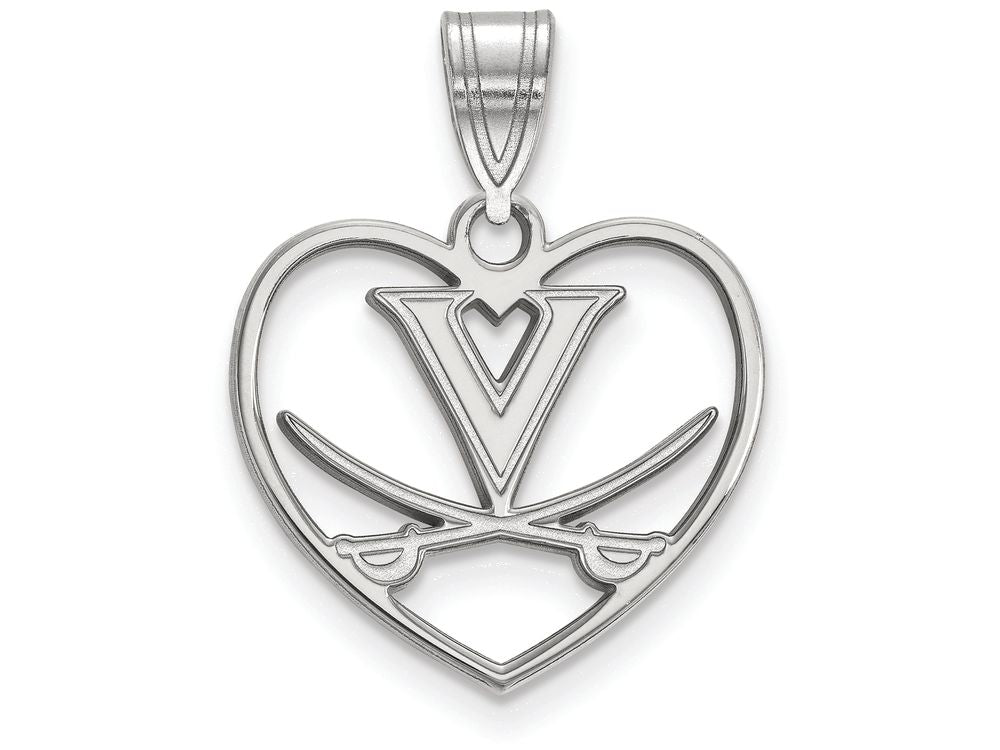 LogoArt Sterling Silver University Of Virginia Pendant Necklace In Heart