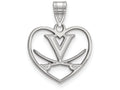 LogoArt Sterling Silver University Of Virginia Pendant Necklace In Heart