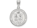 LogoArt Sterling Silver Virginia Tech Large Crest Pendant Necklace