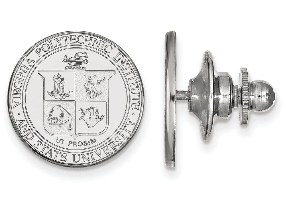 LogoArt Sterling Silver Virginia Tech Crest Lapel Pin