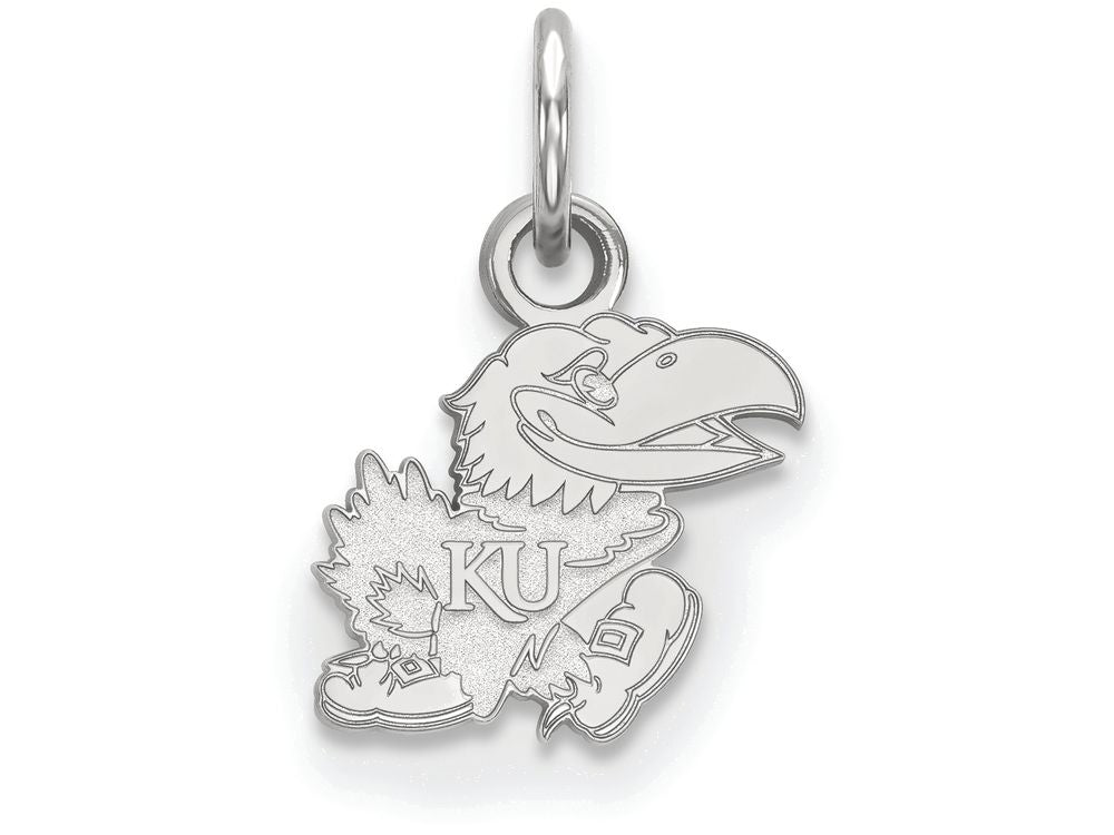 LogoArt Sterling Silver University Of Kansas Xs Pendant Necklace