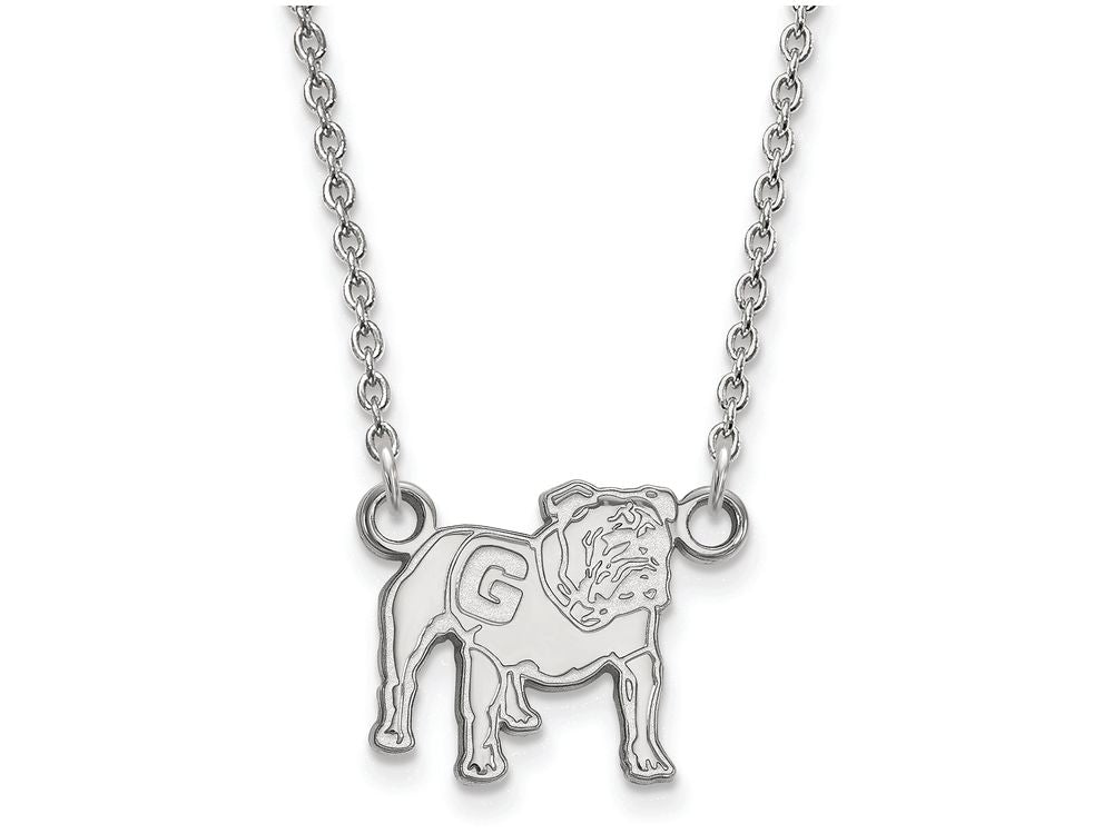 LogoArt Sterling Silver University Of Georgia Small Pendant Necklace