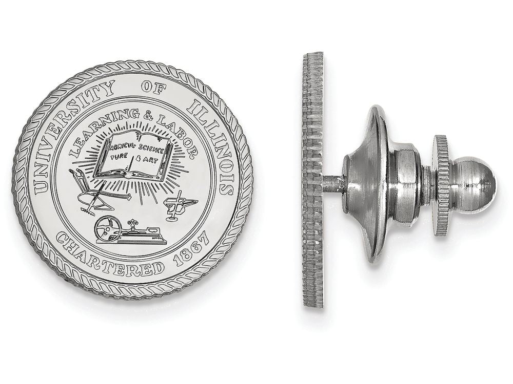 LogoArt Sterling Silver University Of Illinois Crest Lapel Pin