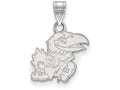 LogoArt Sterling Silver University Of Kansas Small Pendant Necklace