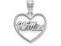 LogoArt Sterling Silver University Of Mississippi Pendant Necklace In Heart