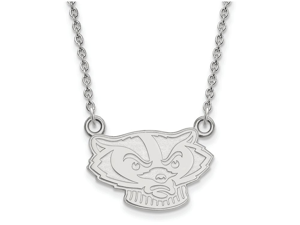 LogoArt Sterling Silver University Of Wisconsin Small Pendant Necklace
