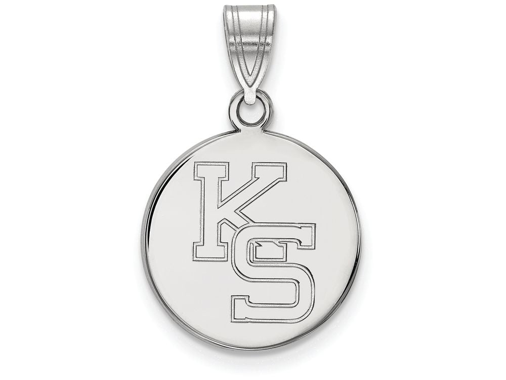 LogoArt Sterling Silver Kansas State University Medium Pendant Necklace