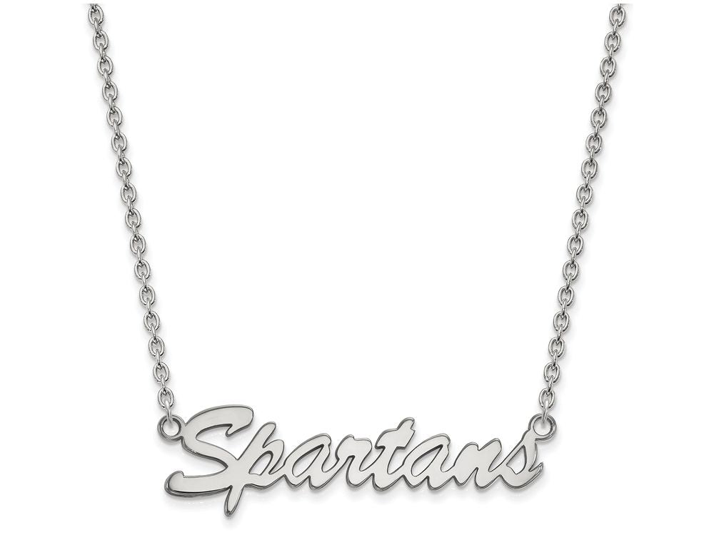 LogoArt Sterling Silver Michigan State University Medium Pendant Necklace