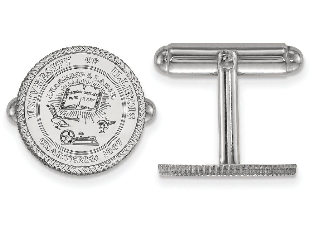 LogoArt Sterling Silver University Of Illinois Crest Cuff Link
