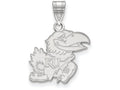 LogoArt Sterling Silver University Of Kansas Medium Pendant Necklace