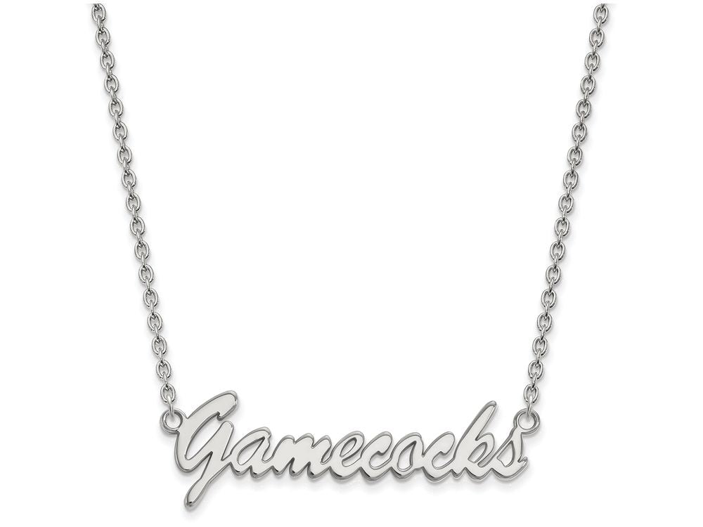 LogoArt Sterling Silver University Of South Carolina Medium Pendant Necklace