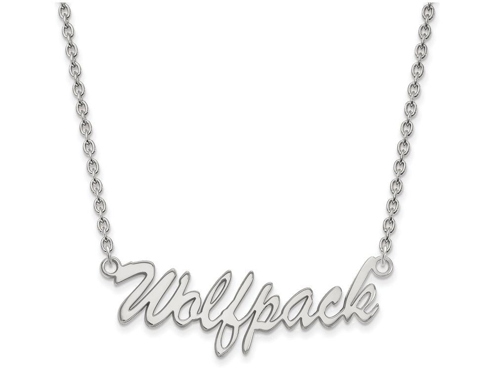 LogoArt Sterling Silver North Carolina State University Medium Pendant Necklace