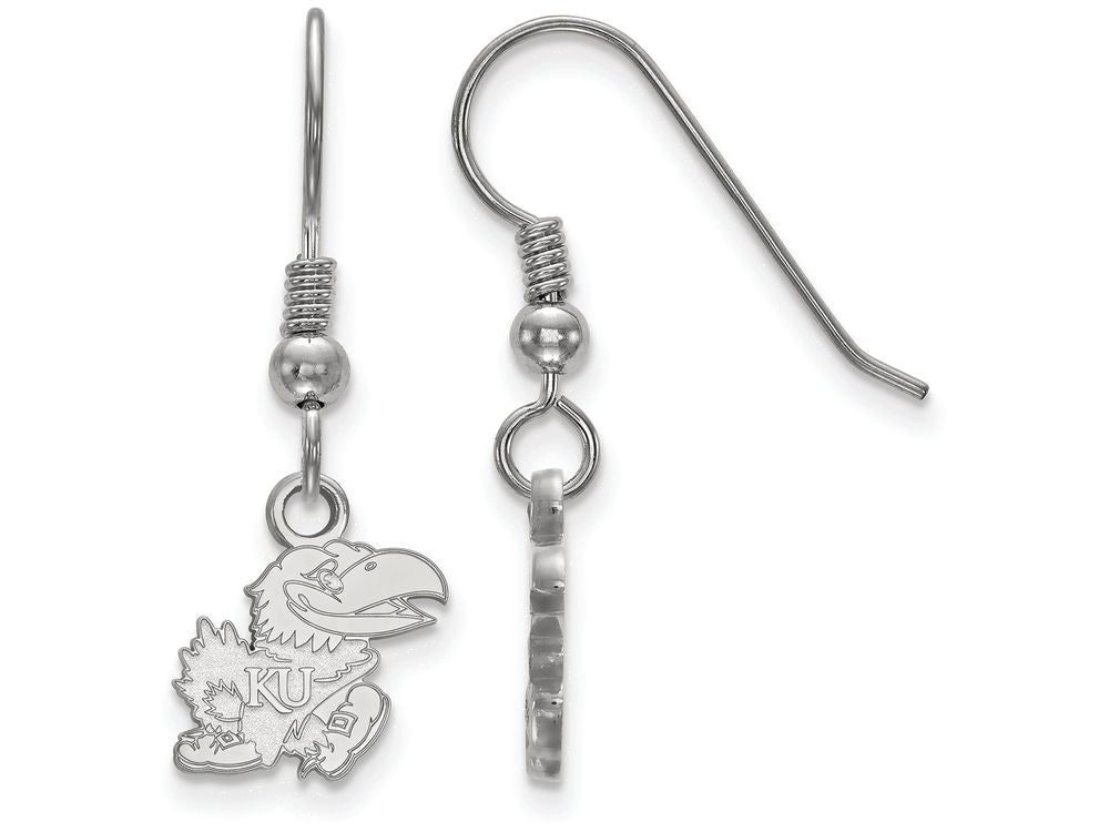 LogoArt Sterling Silver University Of Kansas Xs Dangle Earrings Wire