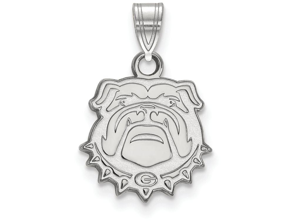 LogoArt Sterling Silver University Of Georgia Small Pendant Necklace