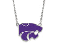 LogoArt Sterling Silver Kansas State University Large Enamel Pendant Necklace