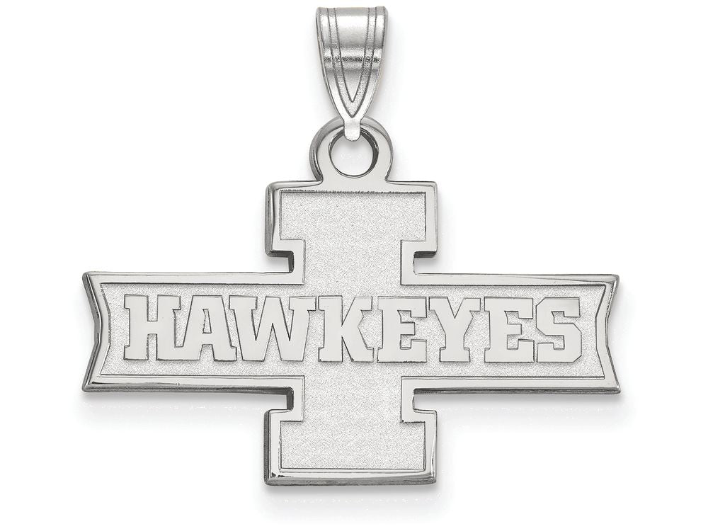 LogoArt Sterling Silver University Of Iowa Small Pendant Necklace