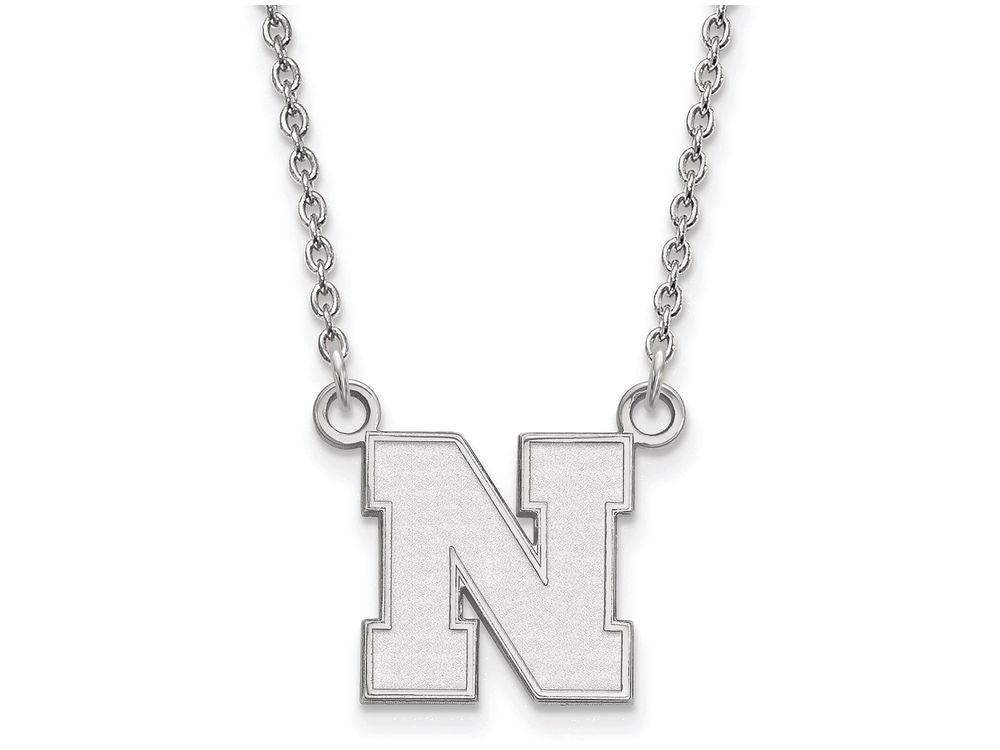 LogoArt Sterling Silver University Of Nebraska Small Pendant Necklace