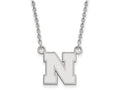 LogoArt Sterling Silver University Of Nebraska Small Pendant Necklace