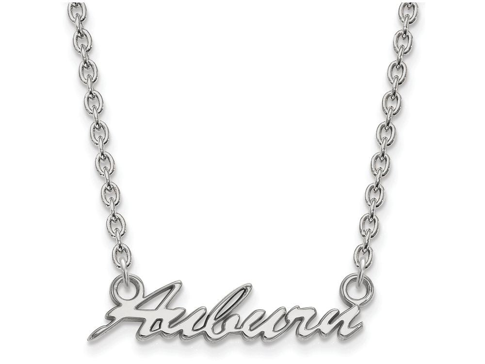 LogoArt Sterling Silver Auburn University Medium Pendant Necklace
