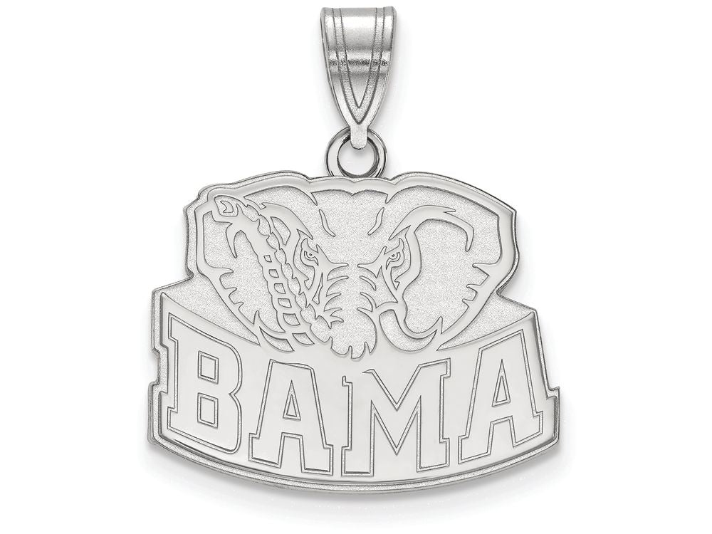 LogoArt Sterling Silver University Of Alabama Medium Pendant Necklace