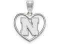 LogoArt Sterling Silver University Of Nebraska Pendant Necklace In Heart