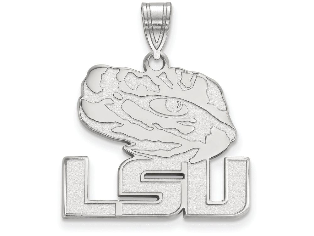 LogoArt Sterling Silver Louisiana State University Large Pendant Necklace
