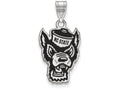 LogoArt Sterling Silver North Carolina State University Large Enamel Pendant Necklace
