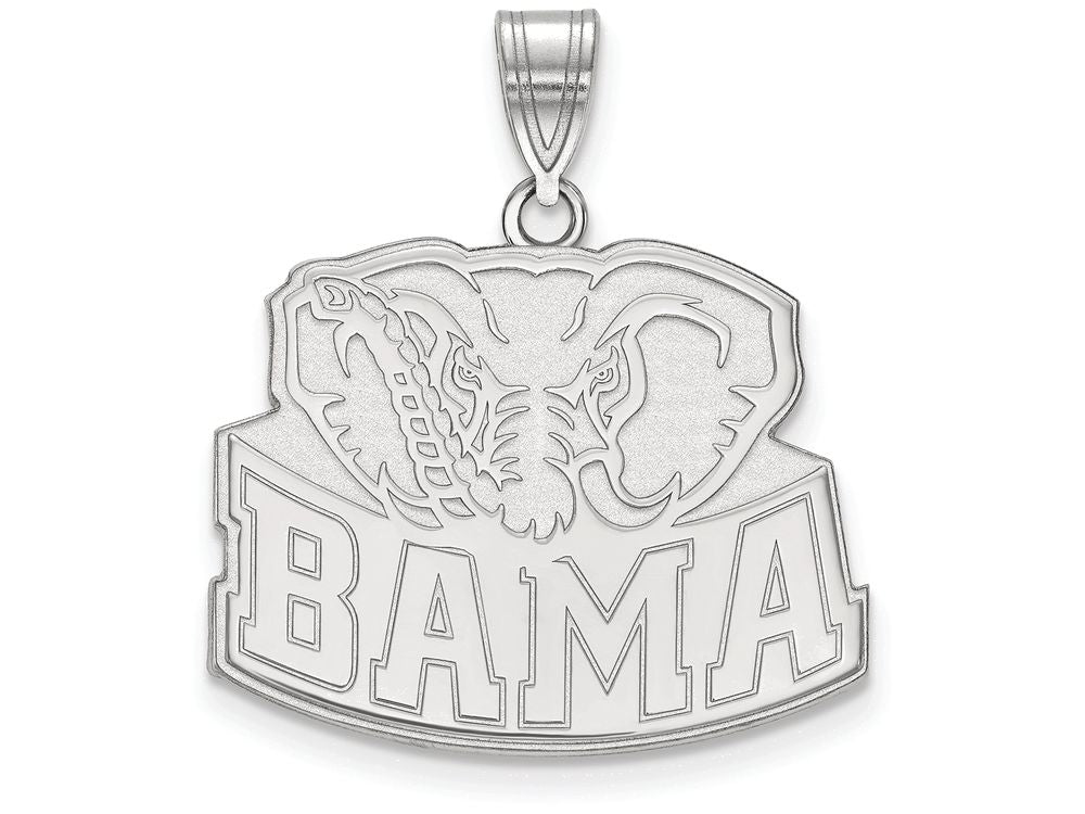 LogoArt Sterling Silver University Of Alabama Large Pendant Necklace