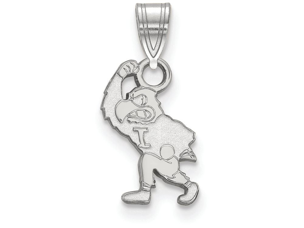 LogoArt Sterling Silver University Of Iowa Small Pendant Necklace