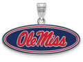 LogoArt Sterling Silver University Of Mississippi Medium Enamel Pendant Necklace