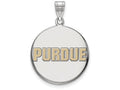 LogoArt Sterling Silver Purdue Large Enamel Disc Pendant Necklace