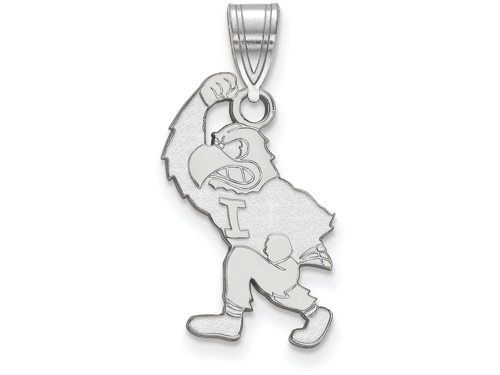 LogoArt Sterling Silver University Of Iowa Large Pendant Necklace