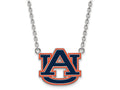 LogoArt Sterling Silver Auburn University Large Enamel Pendant Necklace