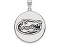 LogoArt Sterling Silver University Of Florida XL Enamel Disc Pendant Necklace